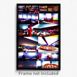 Pixel Art Poster - Zany Pizza (8 Bit Psychedelic Trippy Weird Video Game Print)