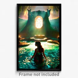 Pixel Art Poster - Enchanted Baths (8 Bit Psychedelic Trippy Video Game Print)
