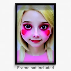 Pixel Art Poster - Rosy Face (8 Bit Psychedelic Trippy Weird Video Game Print)