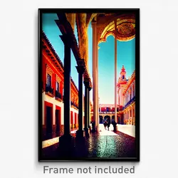 Pixel Art Poster - Jaw Dropping Spanish Architecture (8 Bit Video Game Print)