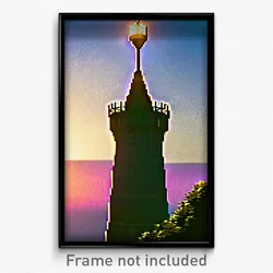 Pixel Art Poster - Notable Tower (8 Bit Psychedelic Trippy Video Game Print)