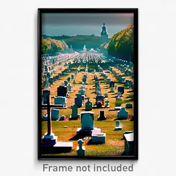 Pixel Art Poster - Massive Cemetery (8 Bit Psychedelic Trippy Video Game Print)