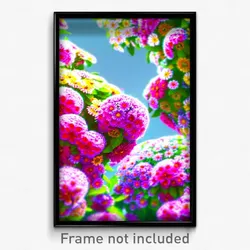 Pixel Art Poster - Flowery Giant (8 Bit Psychedelic Trippy Video Game Print)