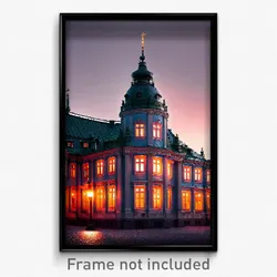 Pixel Art Poster - Fabulous Swedish Architecture (8 Bit Video Game Print)