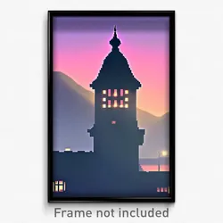 Pixel Art Poster - Smooth Manse (8 Bit Psychedelic Trippy Video Game Print)