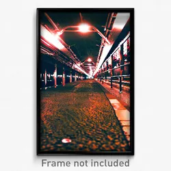 Pixel Art Poster - Underground Harbour (8 Bit Psychedelic Video Game Print)