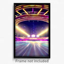 Pixel Art Poster - Upbeat Arena (8 Bit Psychedelic Trippy Video Game Print)