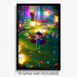 Pixel Art Poster - Enchanted Square (8 Bit Psychedelic Trippy Video Game Print)