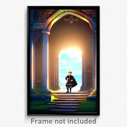 Pixel Art Poster - Cute Highland (8 Bit Psychedelic Trippy Video Game Print)