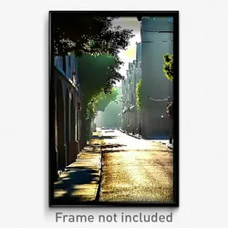 Pixel Art Poster - Peaceful Street (8 Bit Psychedelic Trippy Video Game Print)