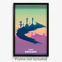 Pixel Art Poster - Faraway Barony (8 Bit Psychedelic Trippy Video Game Print)