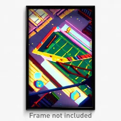 Pixel Art Poster - Outrageous School (8 Bit Psychedelic Trippy Video Game Print)