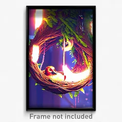 Pixel Art Poster - Showy Nest (8 Bit Psychedelic Trippy Weird Video Game Print)