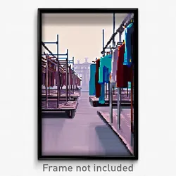 Pixel Art Poster - Muted Drying Rack (8 Bit Psychedelic Trippy Video Game Print)