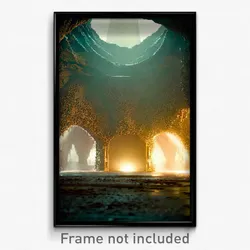 Pixel Art Poster - Cavernous Shelter (8 Bit Psychedelic Trippy Video Game Print)