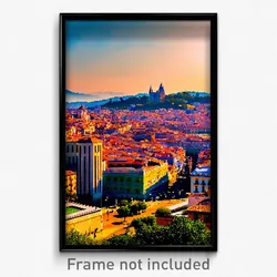 Pixel Art Poster - Notable Spanish City (8 Bit Psychedelic Video Game Print)
