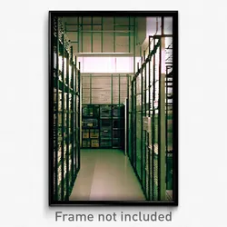 Pixel Art Poster - Complex Wire Frame Storage Room (8 Bit Video Game Print)