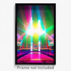 Pixel Art Poster - Harmonious Discotheque (8 Bit Psychedelic Video Game Print)
