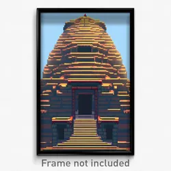 Pixel Art Poster - Modest Ziggurat (8 Bit Psychedelic Trippy Video Game Print)