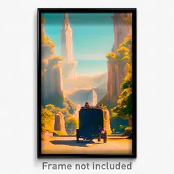 Pixel Art Poster - Hard To Find Landmark (8 Bit Psychedelic Video Game Print)