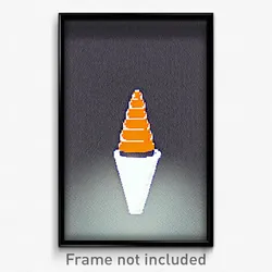 Pixel Art Poster - Realistic Cone (8 Bit Psychedelic Trippy Video Game Print)