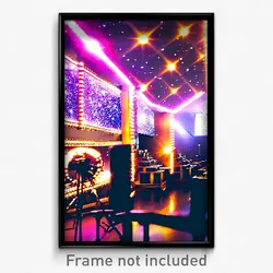 Pixel Art Poster - Sparkling Movie Studio (8 Bit Psychedelic Video Game Print)