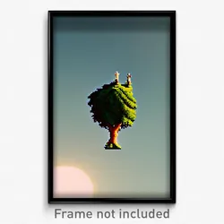 Pixel Art Poster - Simplistic Copse (8 Bit Psychedelic Trippy Video Game Print)