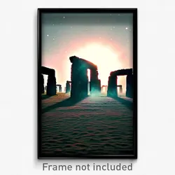 Pixel Art Poster - Strange Henge (8 Bit Psychedelic Trippy Video Game Print)