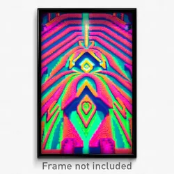 Pixel Art Poster - Kaleidoscopic Labyrinth (8 Bit Psychedelic Video Game Print)