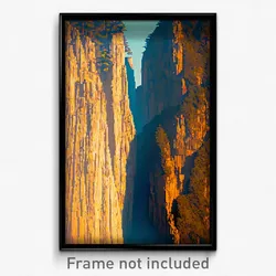 Pixel Art Poster - Gargantuan Cliff (8 Bit Psychedelic Trippy Video Game Print)