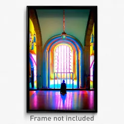 Pixel Art Poster - Unsightly Sanctuary (8 Bit Psychedelic Video Game Print)