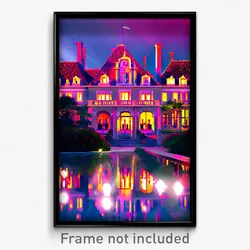 Pixel Art Poster - Nifty Chateau (8 Bit Psychedelic Trippy Video Game Print)