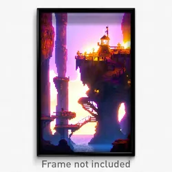 Pixel Art Poster - Creative Mine (8 Bit Psychedelic Trippy Video Game Print)