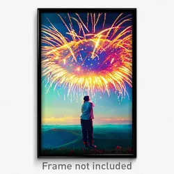 Pixel Art Poster - Wild Independence Day (8 Bit Psychedelic Video Game Print)