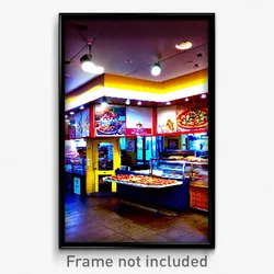 Pixel Art Poster - Stupendous Pizza Shop (8 Bit Psychedelic Video Game Print)