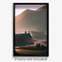 Pixel Art Poster - Lonely Hamlet (8 Bit Psychedelic Trippy Video Game Print)