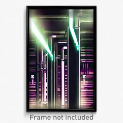 Pixel Art Poster - Menacing Pipes (8 Bit Psychedelic Trippy Video Game Print)