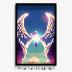 Pixel Art Poster - Angelic Hollow (8 Bit Psychedelic Trippy Video Game Print)