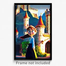 Pixel Art Poster - Candid Castle (8 Bit Psychedelic Trippy Video Game Print)