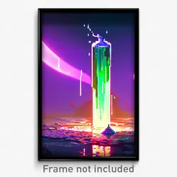 Pixel Art Poster - Fluid Bank (8 Bit Psychedelic Trippy Weird Video Game Print)