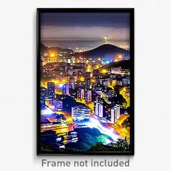 Pixel Art Poster - Active Brazilian City (8 Bit Psychedelic Video Game Print)