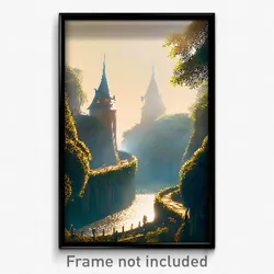 Pixel Art Poster - Enchanting Pallisade (8 Bit Psychedelic Video Game Print)