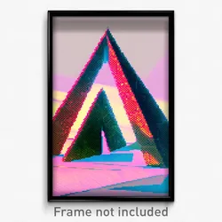 Pixel Art Poster - Triangular County (8 Bit Psychedelic Trippy Video Game Print)
