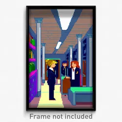 Pixel Art Poster - Detailed Middle School (8 Bit Psychedelic Video Game Print)