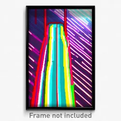 Pixel Art Poster - Striped Slide (8 Bit Psychedelic Trippy Video Game Print)