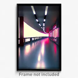 Pixel Art Poster - Faraway Corridor (8 Bit Psychedelic Trippy Video Game Print)