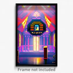 Pixel Art Poster - Tidy Rookery (8 Bit Psychedelic Trippy Video Game Print)