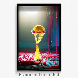 Pixel Art Poster - Whimsical Spaghetti (8 Bit Psychedelic Video Game Print)