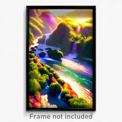 Pixel Art Poster - Nifty Stream (8 Bit Psychedelic Trippy Video Game Print)