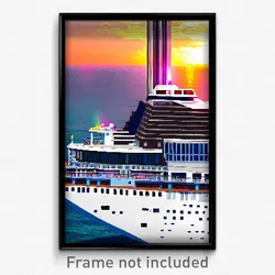Pixel Art Poster - Fantastic Cruise (8 Bit Psychedelic Trippy Video Game Print)